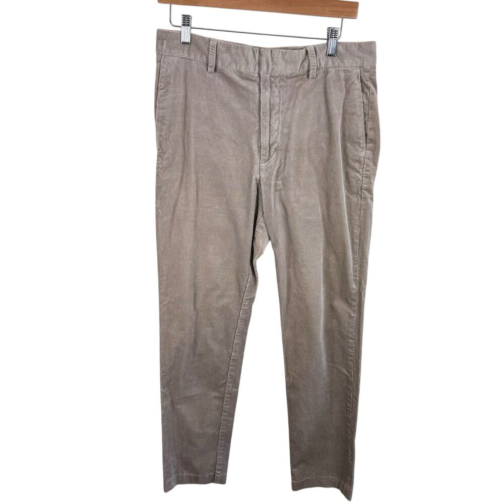 H&M Tan Beige Slim Fit Corduroy Pants Trousers Cotton Men's Size 31